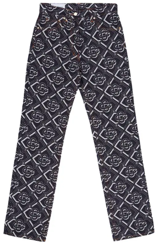 Casablanca Denim Monogram Classic Straight Leg Jeans $420