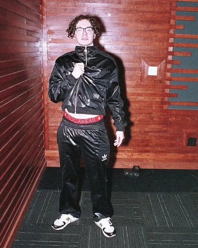 Jack Harlow outfit in Adidas, New Balance, and Rocawear, 2019
