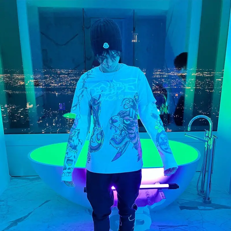 Yung Fazo outfit in Eternal, Supreme, and Moncler, 2022