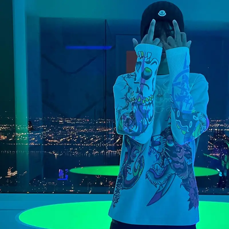 Yung Fazo outfit in Eternal, Supreme, and Moncler, 2022