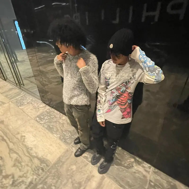 Yung Fazo outfit in Eternal, Supreme, and Moncler, 2022