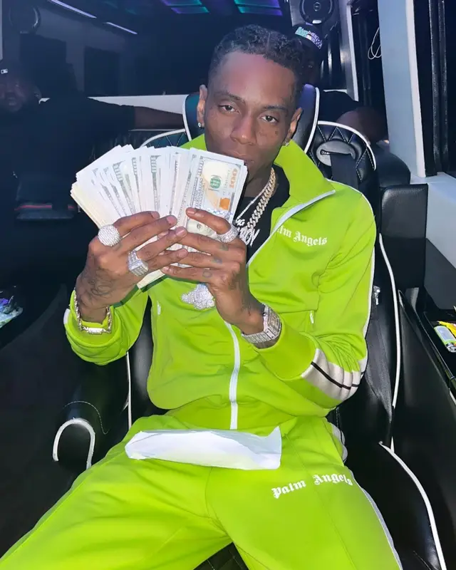 Soulja Boy outfit in Palm Angels, Jordan, and Cartier, 2022