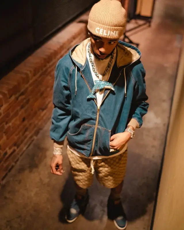 Key Glock outfit in Gucci, Celine, and The North Face, 2022