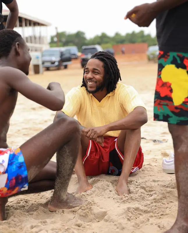 Kendrick Lamar outfit in Zara, Enfants Riches Deprimes, and Jacques Marie Mage, 2022