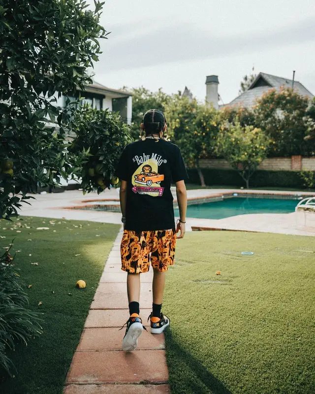 Stunna Gambino outfit in Bape and Cartier, 2021