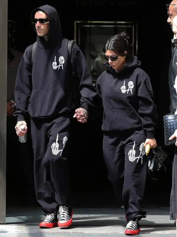 Travis Barker outfit in Local Authority LA, Converse, and Comme Des Garcons, 2022