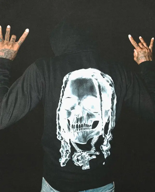 Lil Durk outfit in REVENGE and OTF, 2022