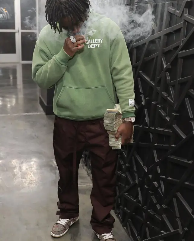 Lil Dann outfit in Gallery Dept., Fear of God, and Nike, 2022