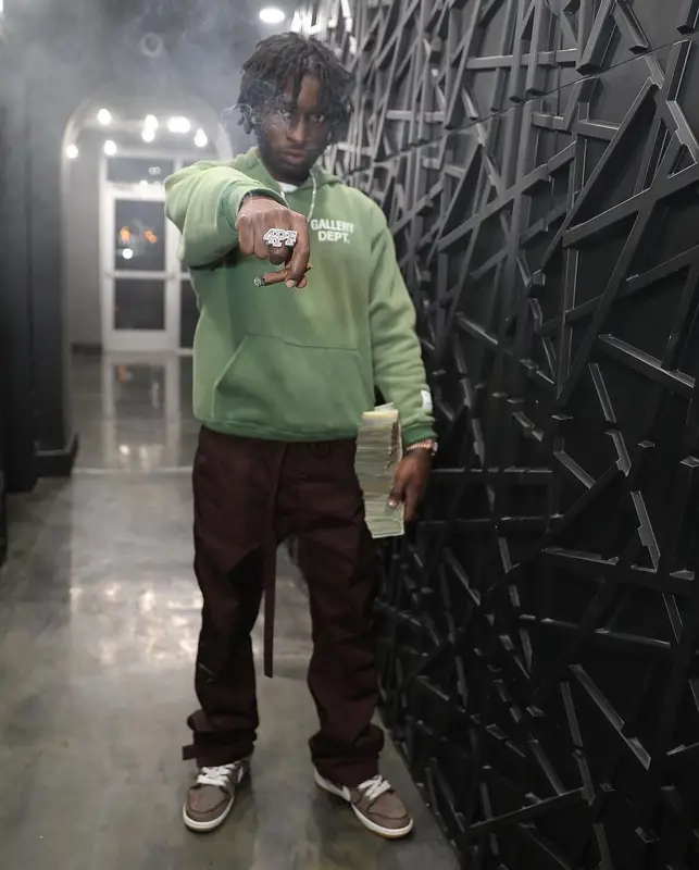 Lil Dann outfit in Gallery Dept., Fear of God, and Nike, 2022