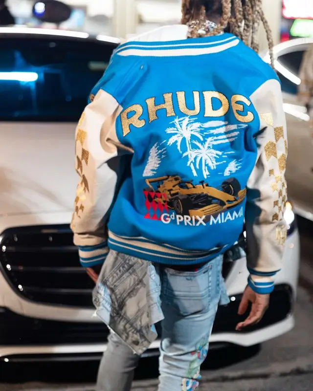 Lil Durk outfit in Rhude, Louis Vuitton, and The Webster, 2022