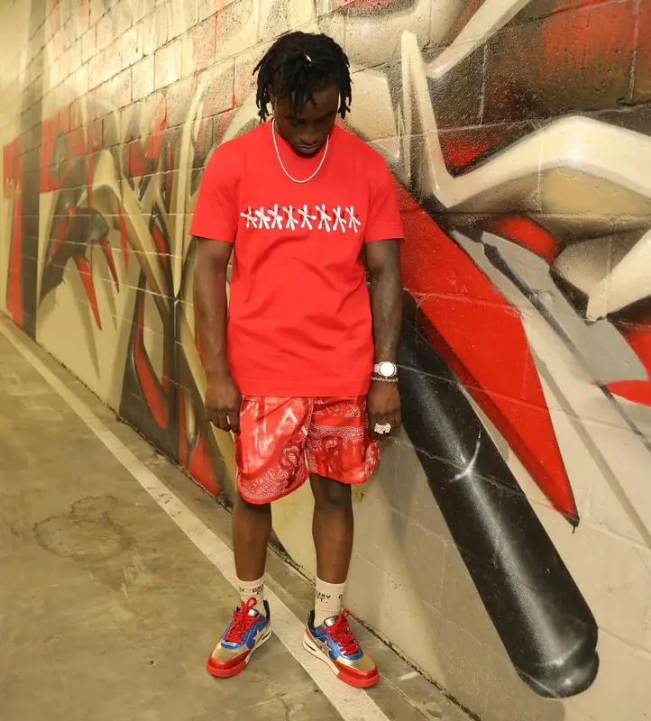 Lil Dann outfit in Givenchy, Bape, and Gallery Dept., 2022