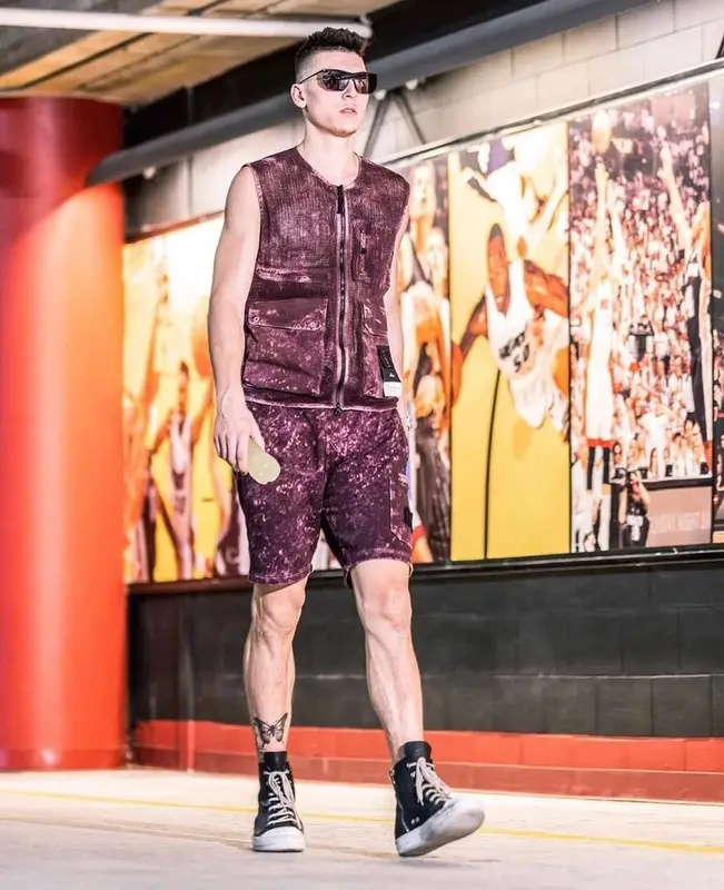 Tyler Herro outfit in Stone Island, Rick Owens, and Saint Laurent, 2022
