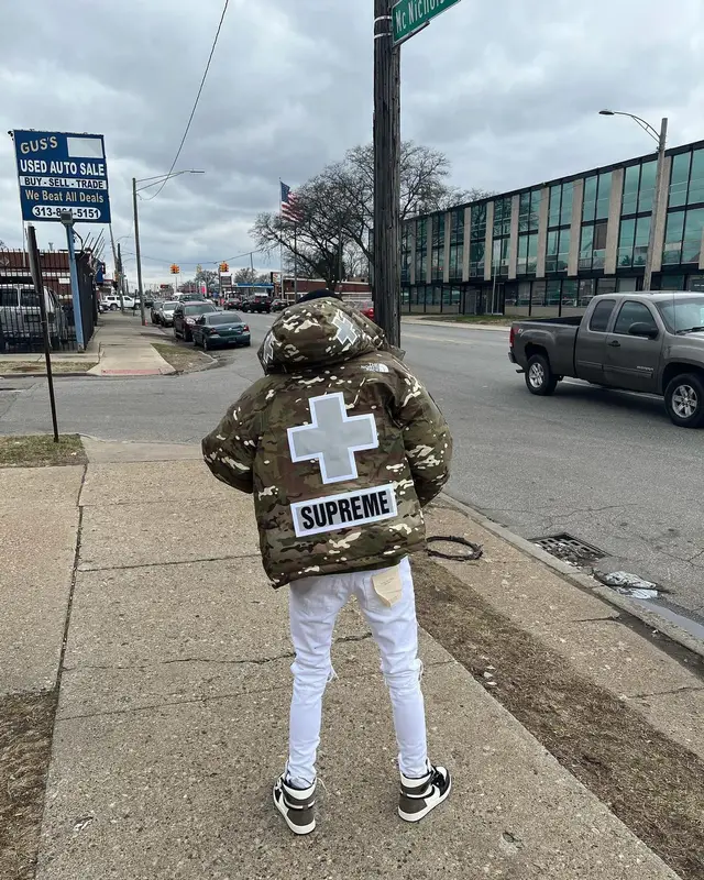 BabyTron outfit in Supreme, Cartier, and The North Face, 2022