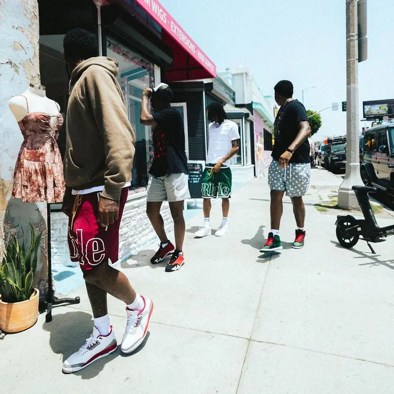 Ja Morant outfit in Polo Ralph Lauren, Rhude, and Nike, 2022