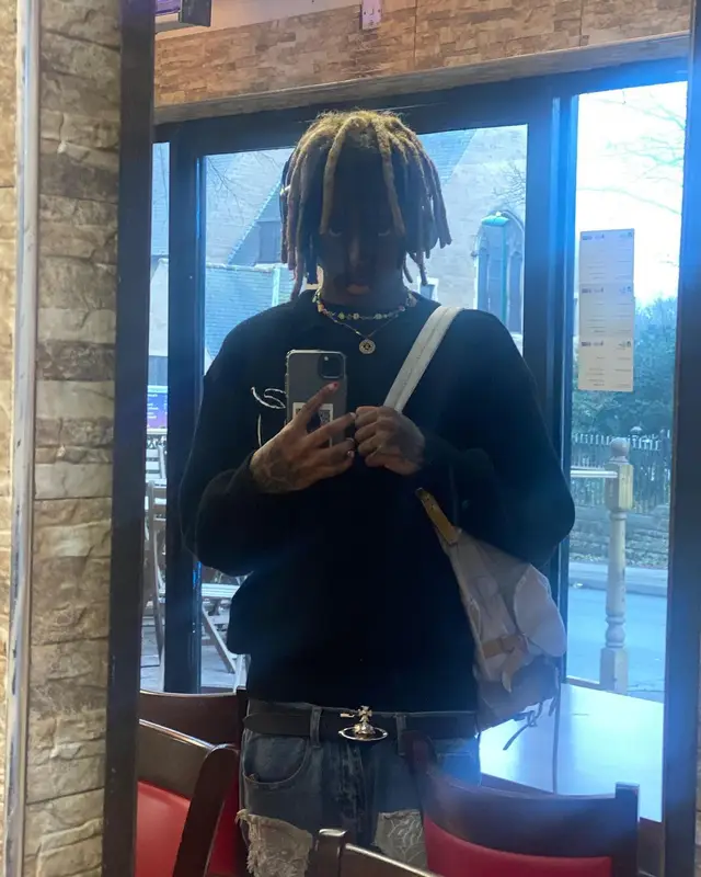 Skaiwater outfit in Ev Bravado, Vivienne Westwood, and Yeezy, 2022