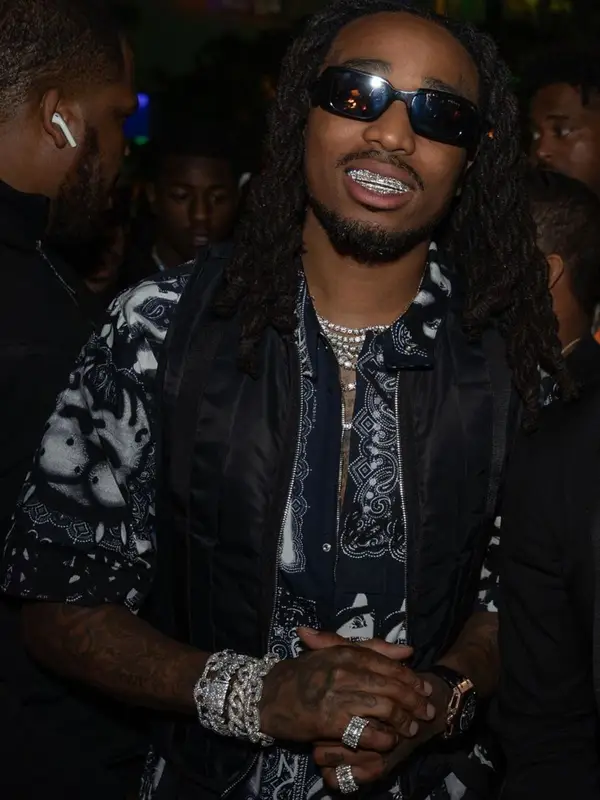Quavo outfit in Alyx, Givenchy, and Prada, 2022