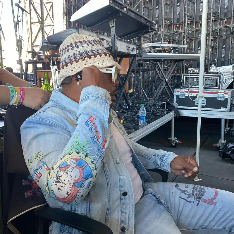 Timbaland outfit in Zig-Zag World and Amiri, 2022