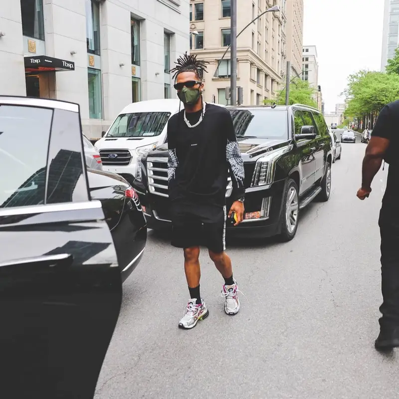 Lil Baby outfit in Givenchy and Balenciaga, 2022