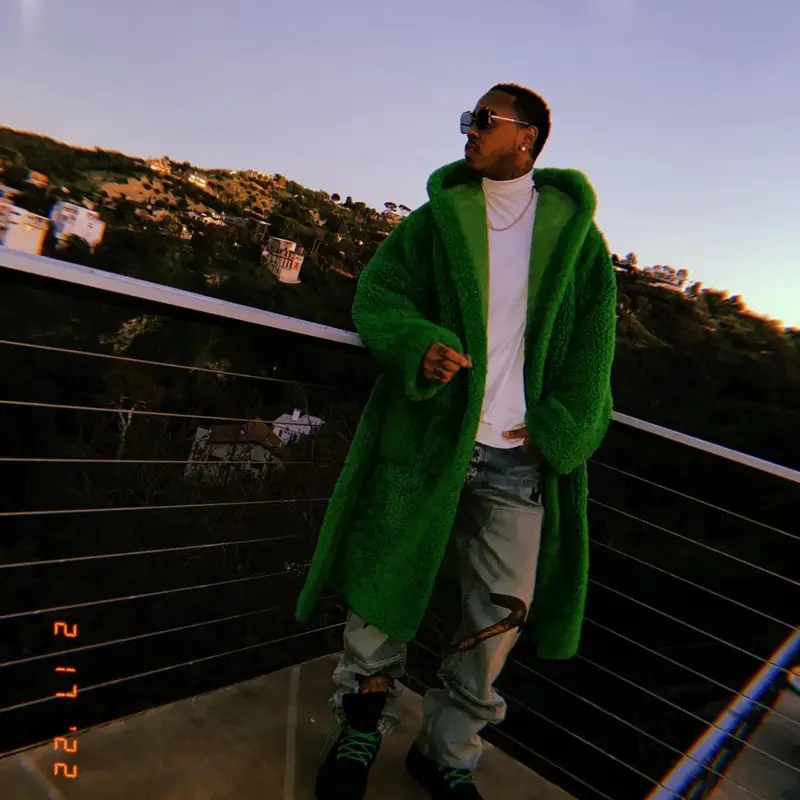 Jeremih outfit in Bottega Veneta and Amiri, 2022