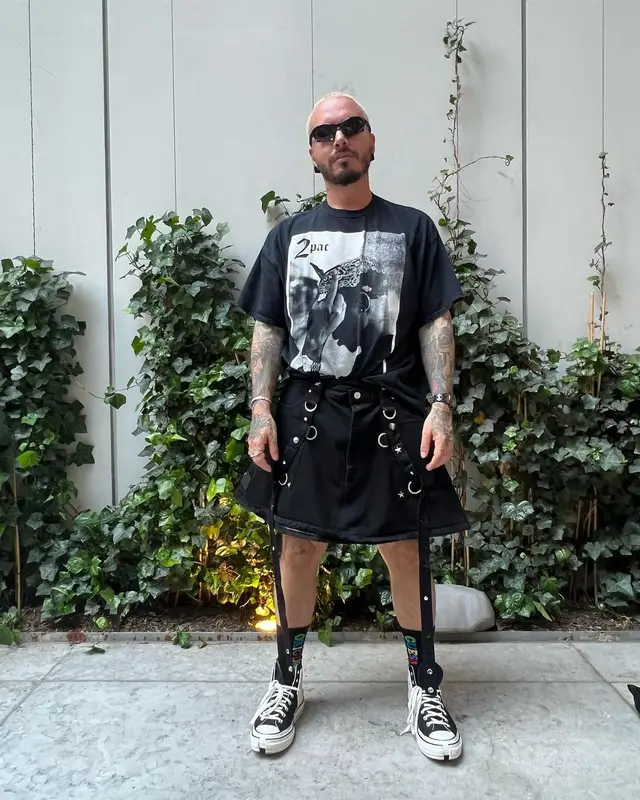 J Balvin outfit in Vintage, Converse, and Balenciaga, 2022