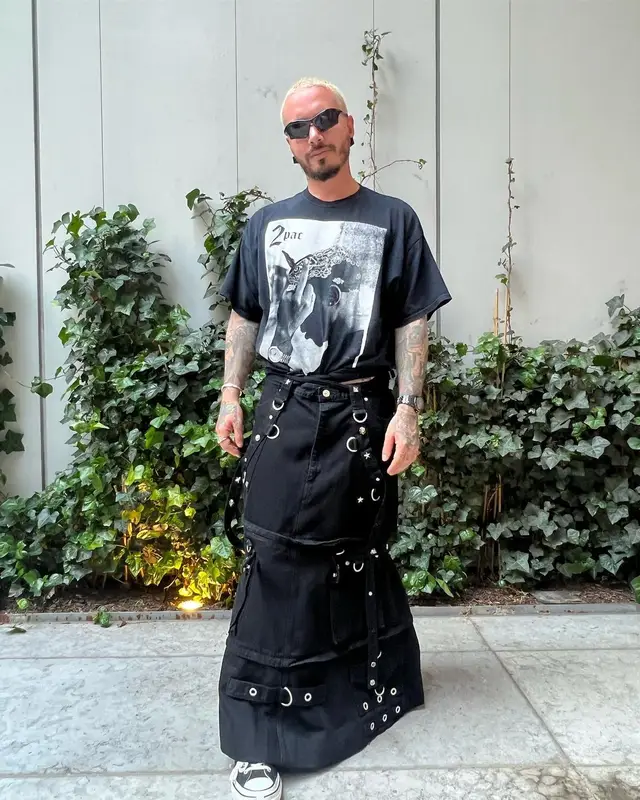 J Balvin outfit in Vintage, Converse, and Balenciaga, 2022
