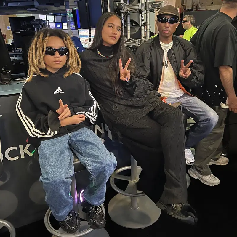 Pharrell Williams outfit in Adidas and Balenciaga, 2022