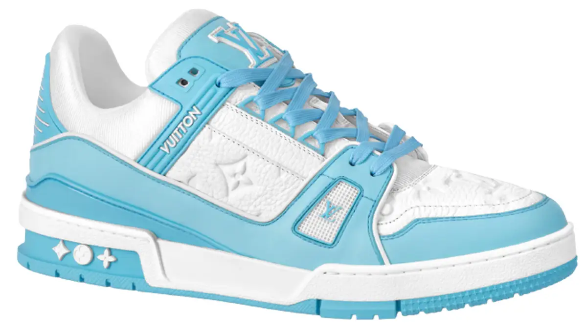 SALEOFF Louis Vuitton Trainer Low White Sky Blue Sneaker - USALast