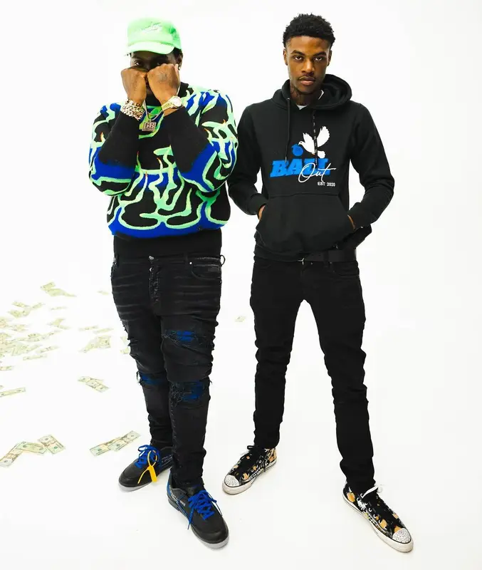 Peezy outfit in Louis Vuitton, Amiri, and Jordan, 2022