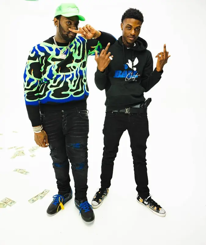Peezy outfit in Louis Vuitton, Amiri, and Jordan, 2022