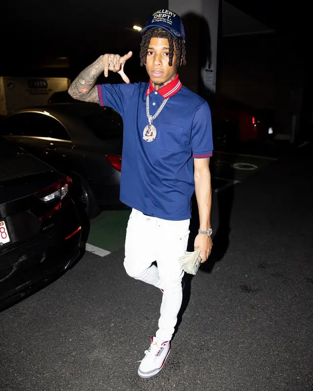 NLE Choppa outfit in Gucci, Jordan, and Gallery Dept., 2022