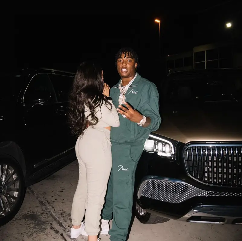 Fredo Bang outfit in Rhude and Nike, 2022