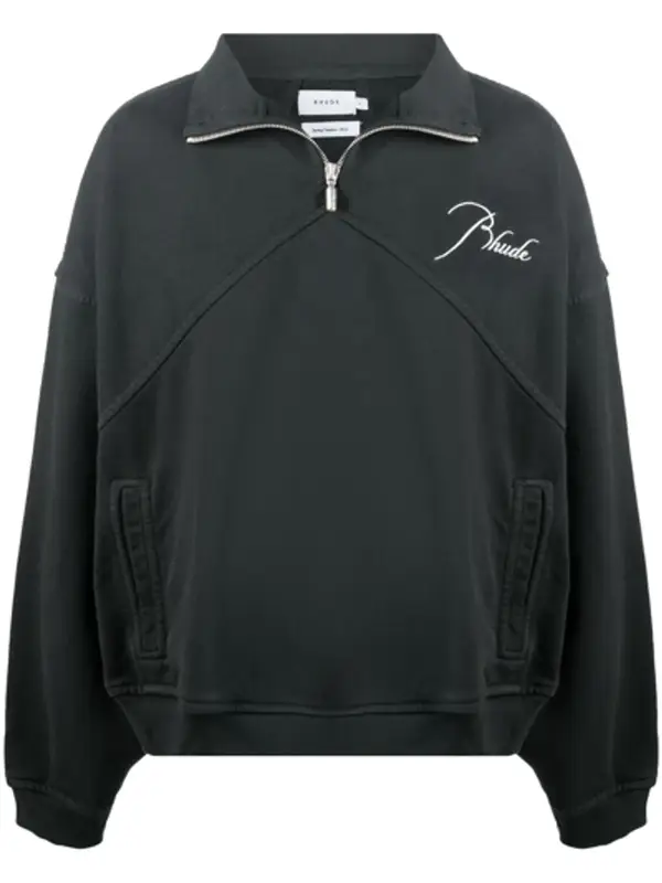 Rhude Logo Embroidered Half Zip Sweatshirt $635