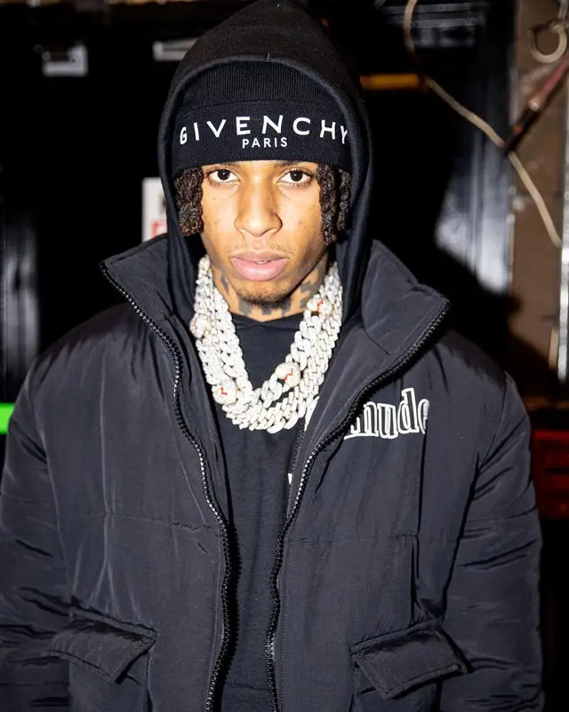 NLE Choppa outfit in Rhude, Purple Brand, and Givenchy, 2022