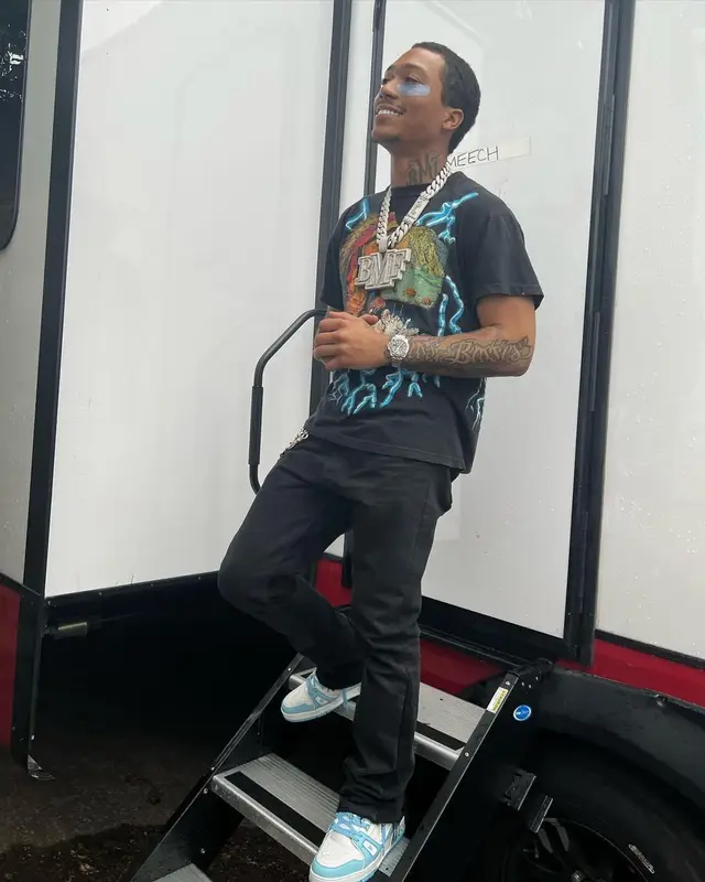 Lil Meech outfit in Vintage, Gallery Dept., and Louis Vuitton, 2022