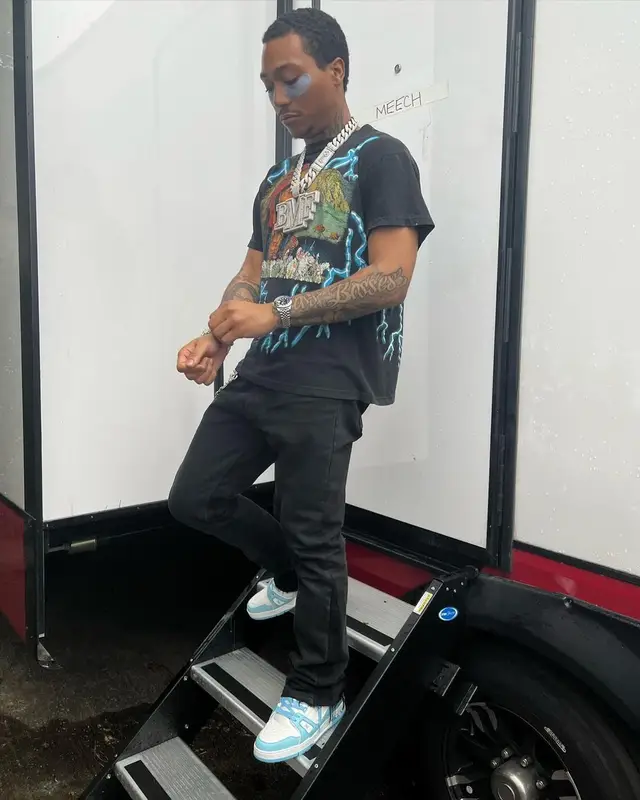 Lil Meech outfit in Vintage, Gallery Dept., and Louis Vuitton, 2022