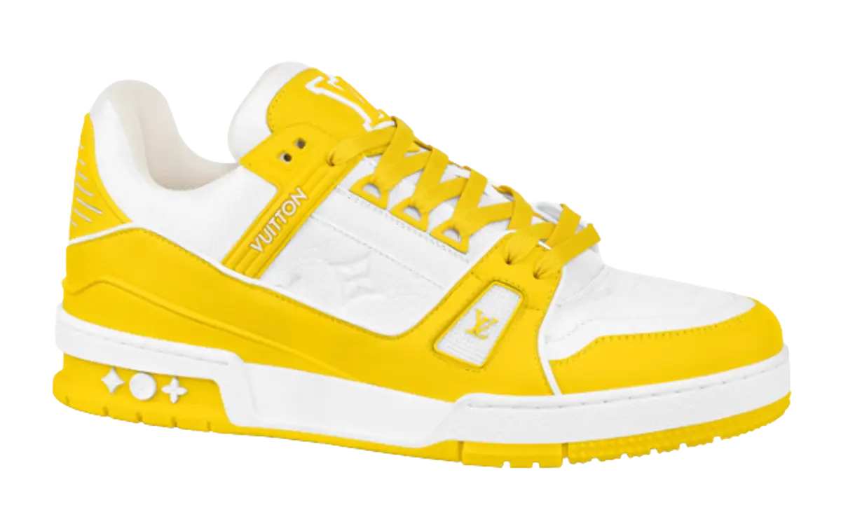 Louis Vuitton 1ABD24 LV x YK LV Trainer Sneaker, Yellow, 10