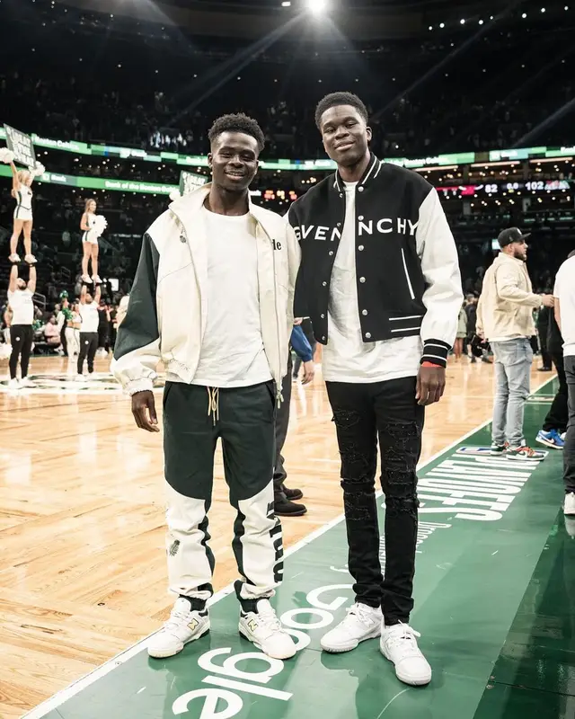 Bukayo Saka outfit in Rhude, Nike, and New Balance, 2022