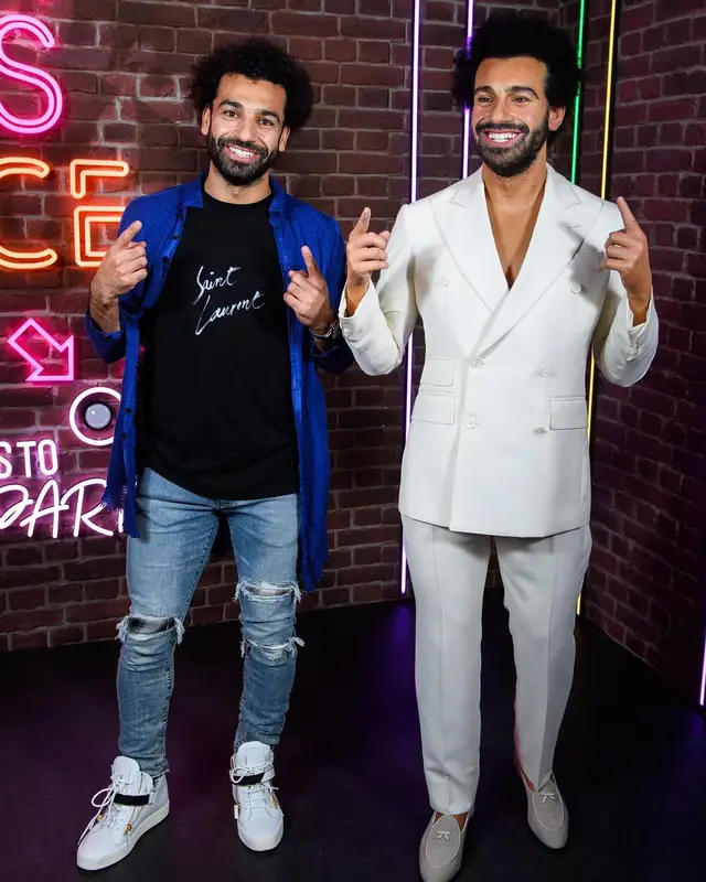 Mohamed Salah outfit in Saint Laurent, Amiri, and Giuseppe Zanotti, 2021