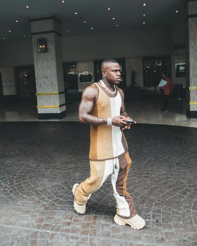 DaBaby outfit in Amiri and Yeezy, 2022