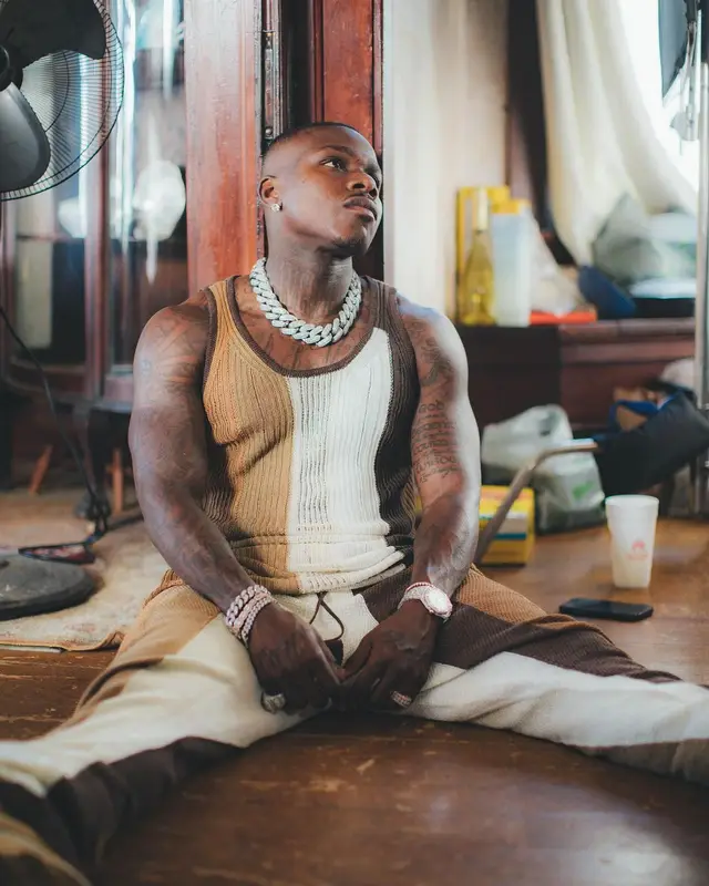 DaBaby outfit in Amiri and Yeezy, 2022