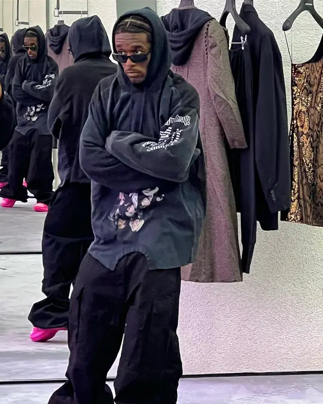 Lil Uzi Vert outfit in Balenciaga and Crocs, 2022