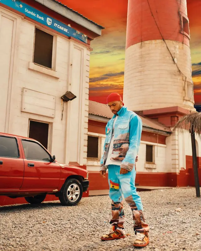 Vic Mensa outfit in Ghana To The World and Nike, 2022