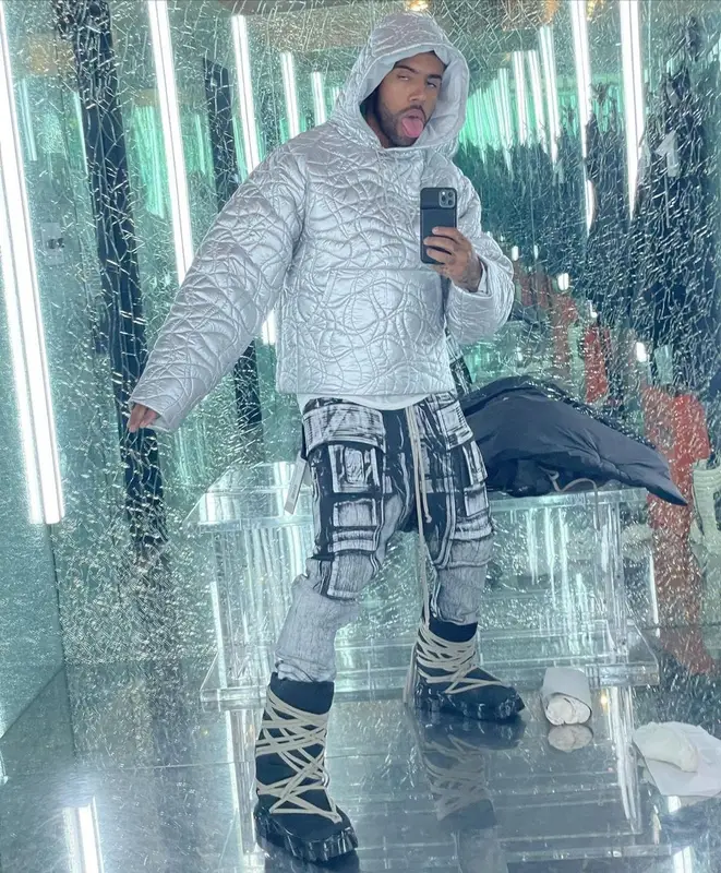 Vic Mensa outfit in ERL and Rick Owens, 2021