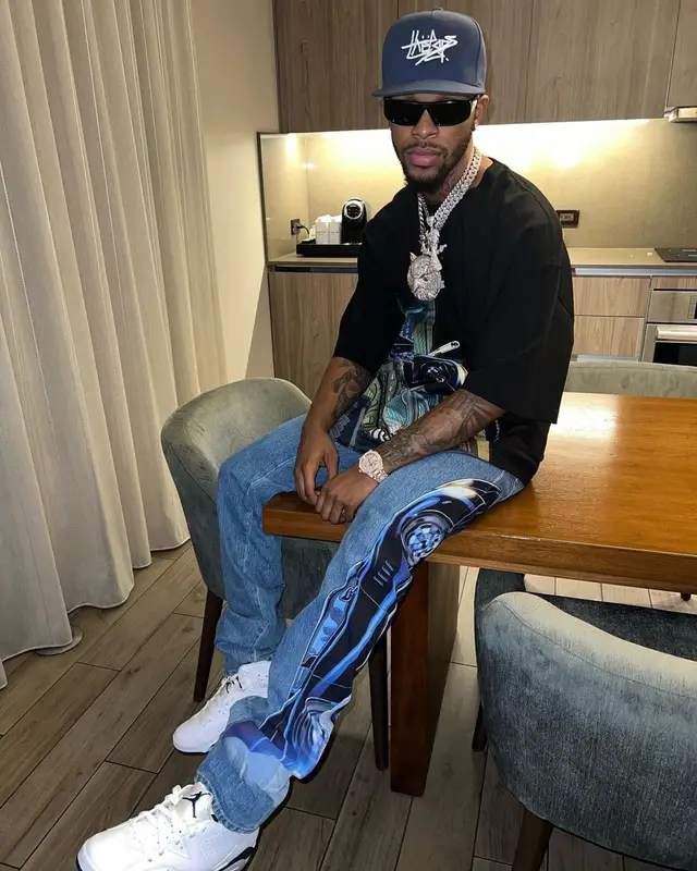 Toosii outfit in Lanvin and Jordan, 2022