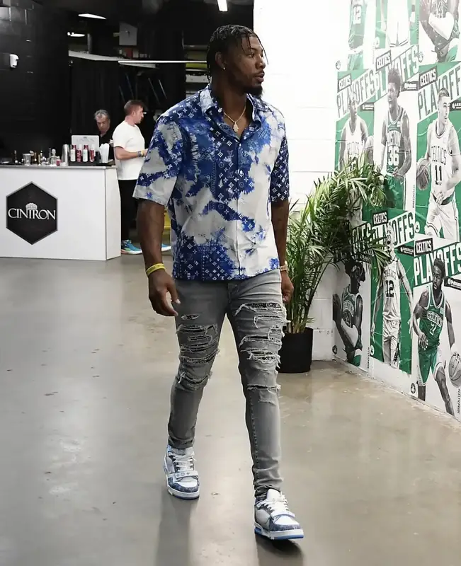 Marcus Smart outfit in Louis Vuitton and Amiri, 2022