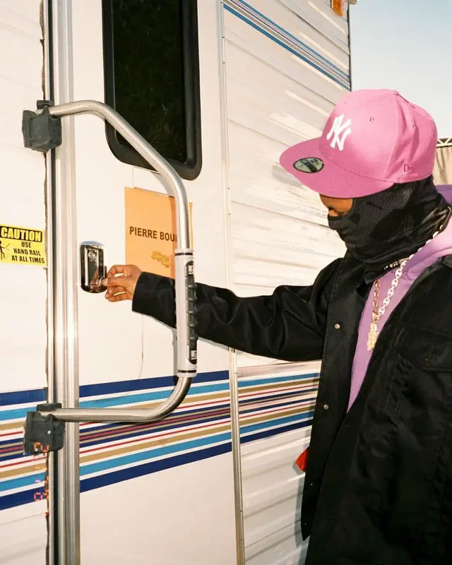 Pierre Bourne outfit in Chanel, Heron Preston, and Mercedes Benz, 2022