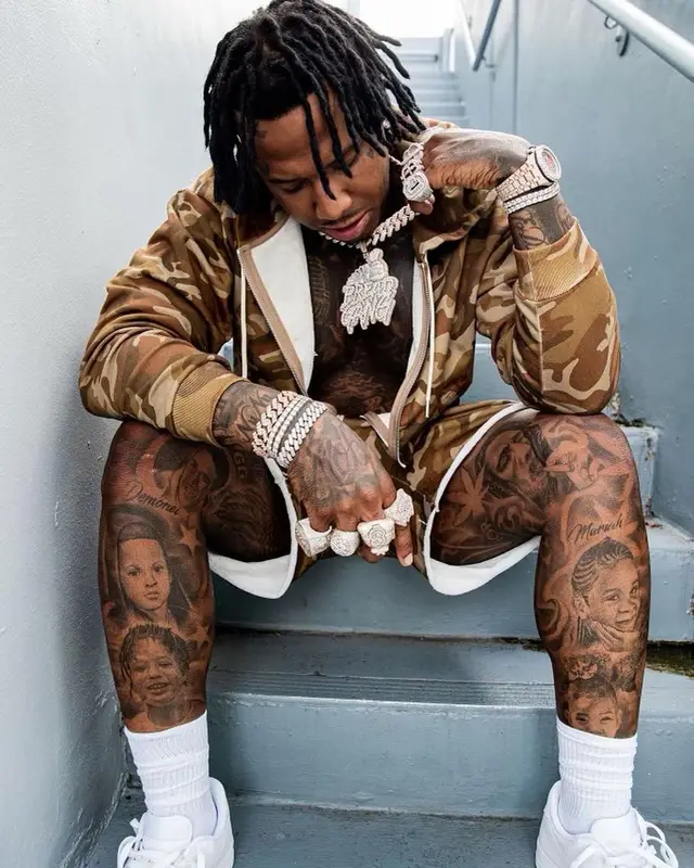 Moneybagg Yo outfit in Celine and Nike, 2022