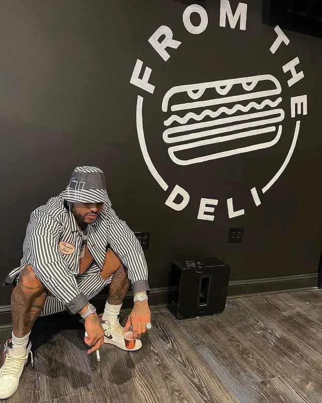 Dave East outfit in Nike, Thomas Lane, and A Ma Maniere, 2022