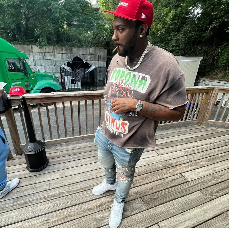 Peezy outfit in Gallery Dept., Supreme, and New Era, 2022