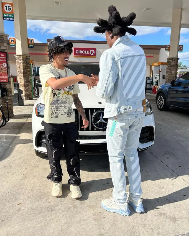Trapland Pat outfit in Off-White, Versace, and Ethika, 2022